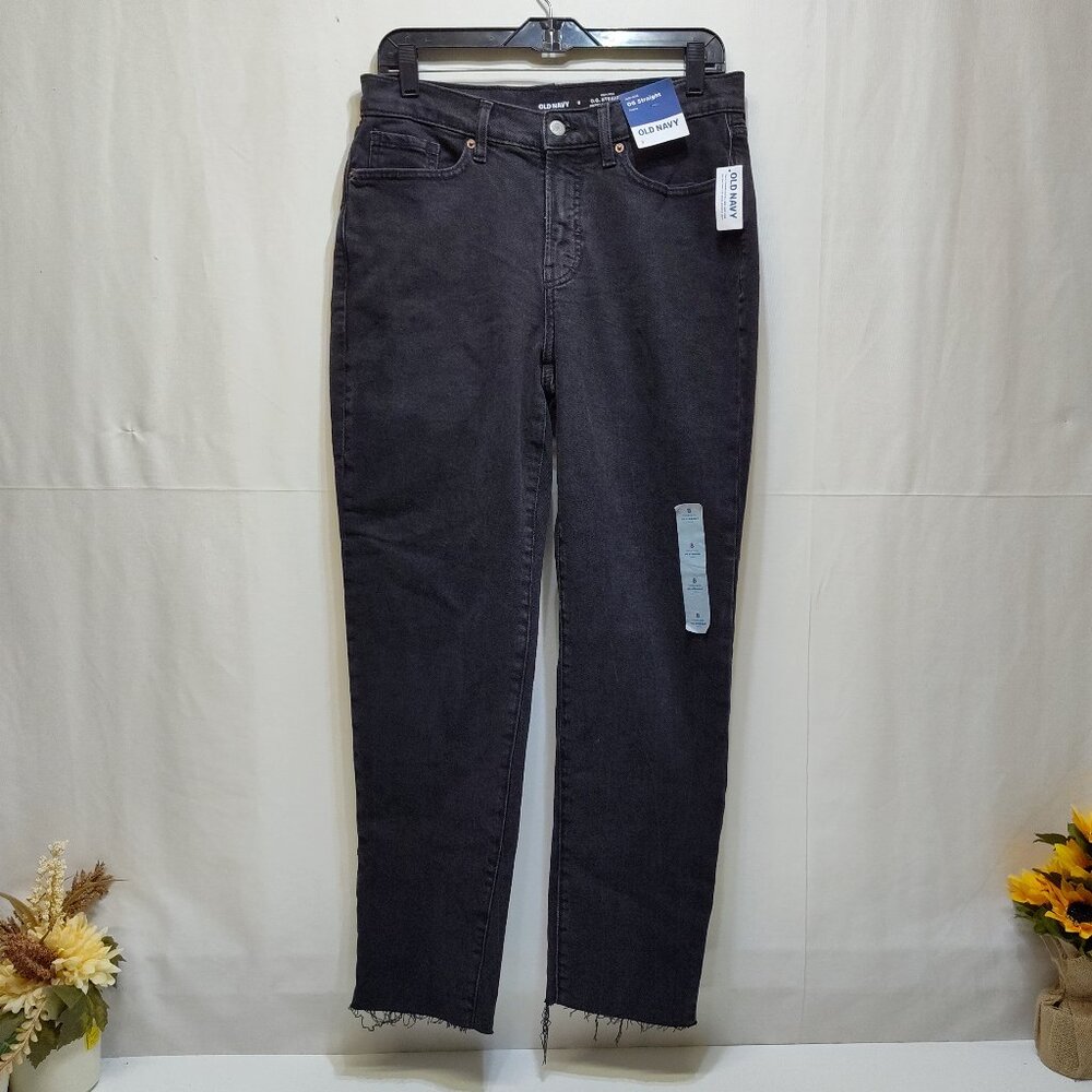 Old Navy High-Rise O.G. Straight Cut-Off Ankle Jean Secret-Smooth Pockets Size 8